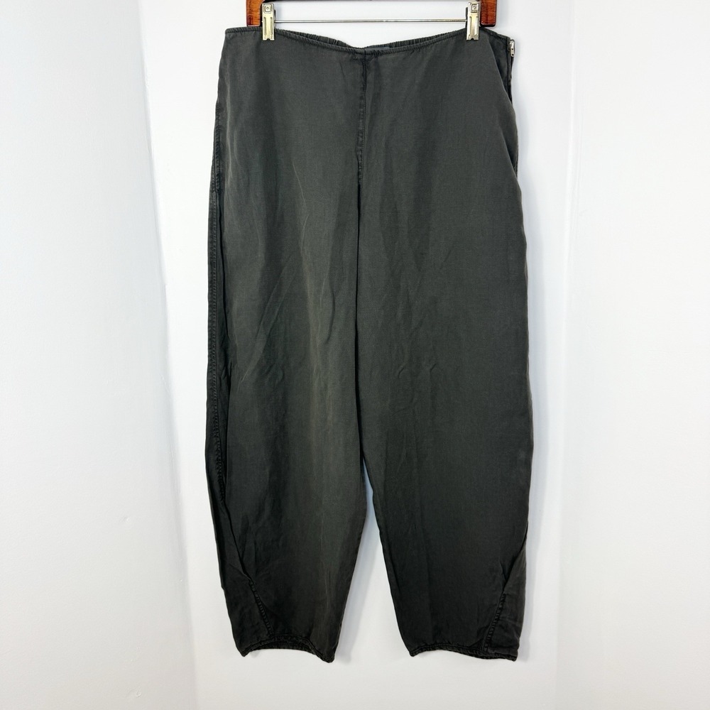 OSKA Womens Linen Blend Twill Trouser Sz 2 Balloon Barrel Minimalist Pants Boho